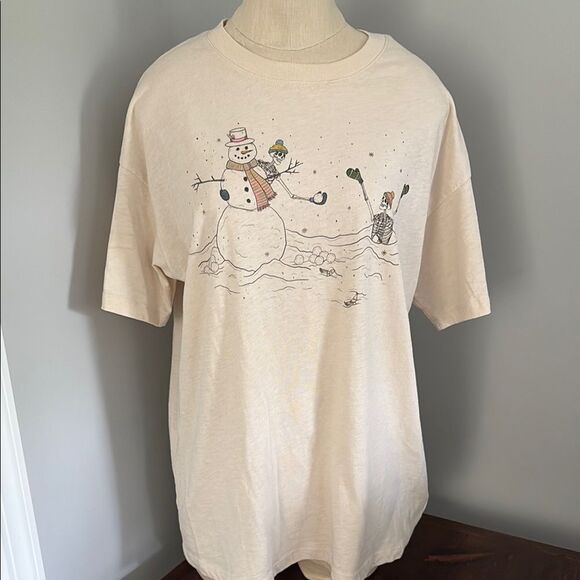 American Eagle Oversized Limited Edition Holiday Tee Shirt Size XS - Picture 2 of 11